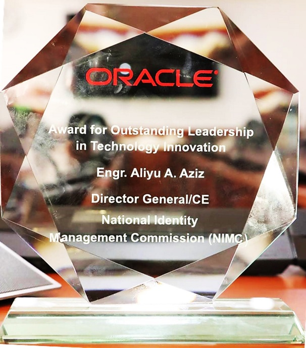 Oracle Award presented to NIMC's DG